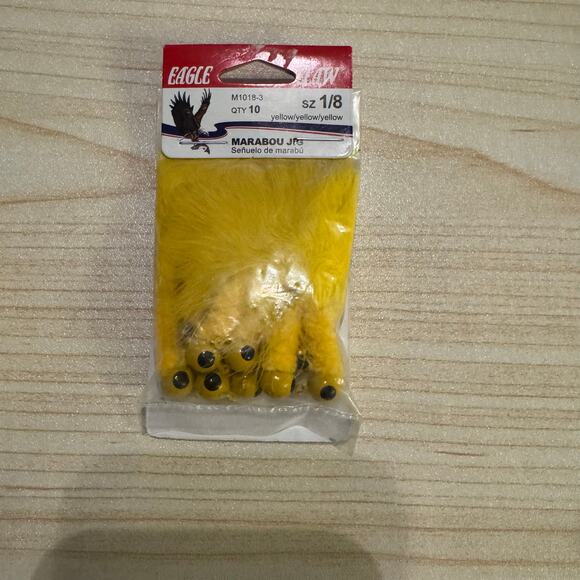 Eagle Claw LOT OF 4 (40 Total) Laker Maribou Jig 1/8 10ct Yellow/Yellow/Yellow - Picture 5 of 7